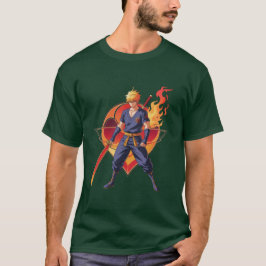 Anime Flame Warrior T - Shirt - Epic Samurai Desig