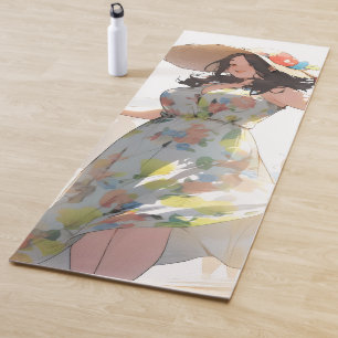 Anime-Frau Plusgröße Yogamatte