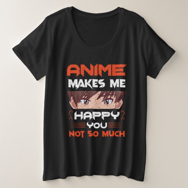 Anime freut mich nicht so sehr große größe T-Shirt (Design vorne)