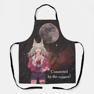 Anime, full moon, Nebula Schürze