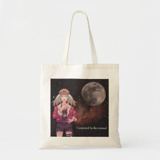 Anime, full moon, Nebula Tragetasche