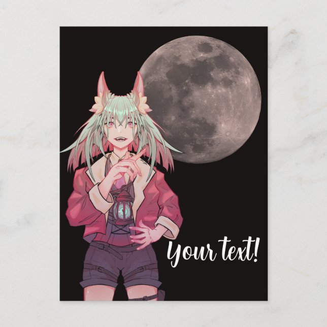 Anime, full moon postkarte (Vorderseite)