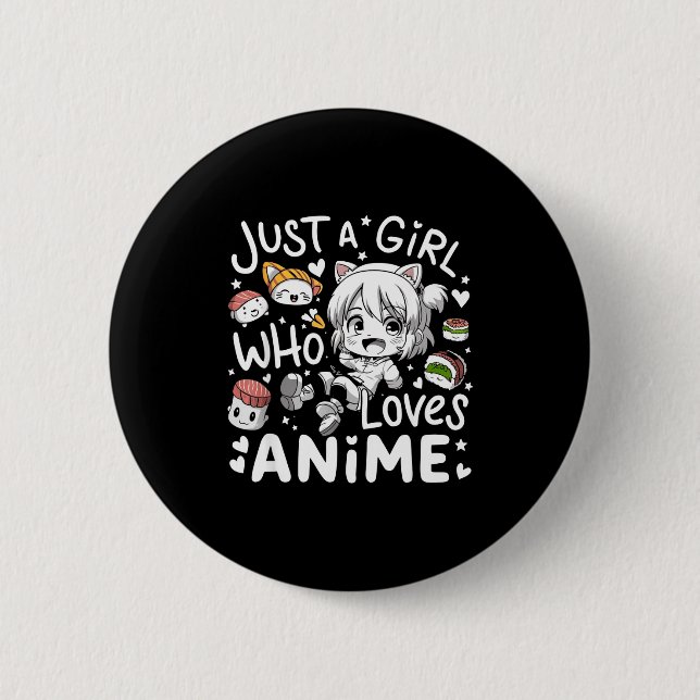 Anime für jugendliche Mädchen Nur ein Mädchen, das Button (Vorderseite)