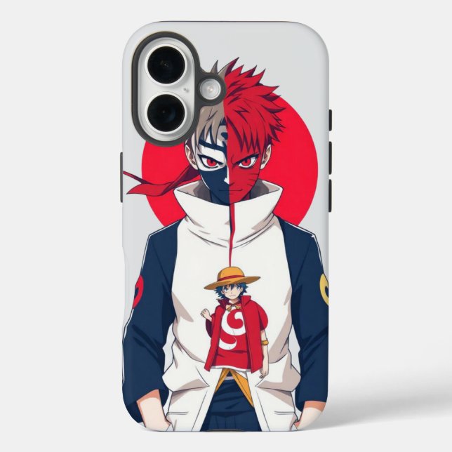 Anime Fusion iPhone Case – Luffy One Piece & Pain  (Rückseite)