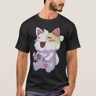 Anime Gamer Gaming Video Games Cat T-Shirt