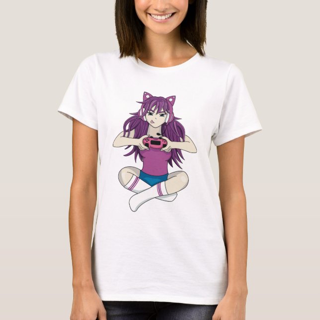 Anime Gamer Girl T - Shirt (Vorderseite)