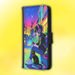 Anime Gamer mit Black Cat | Geldbeutel Hülle Für Das Samsung Galaxy S5<br><div class="desc">Farbenfrohe Animateure sitzen mit seiner Katze bereit für das nächste Level Gaming. Handygeldbeutel.</div>