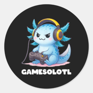 Anime Gamesolotl Axolotl Boys 10-12 Kid Gamer Gami Runder Aufkleber