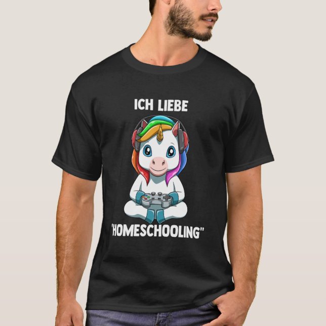 Anime Gaming Unicorn T-Shirt (Vorderseite)