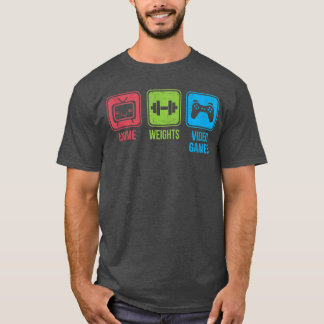 Anime Gewichte Videospiele Otaku Workoutankop vint T-Shirt