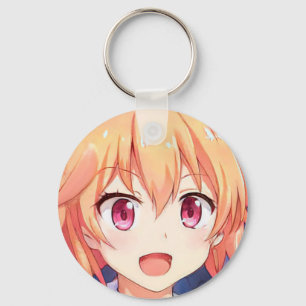 Anime ginger-haired girl plum eyes keychain schlüsselanhänger