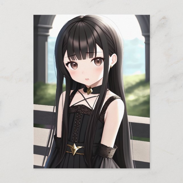 Anime Girl 008 Postkarte (Vorderseite)