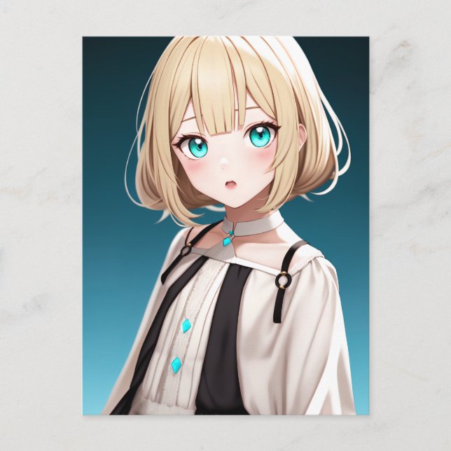 Anime Girl 022 Postkarte (Vorderseite)