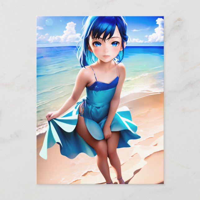 Anime Girl 029 Postkarte (Vorderseite)