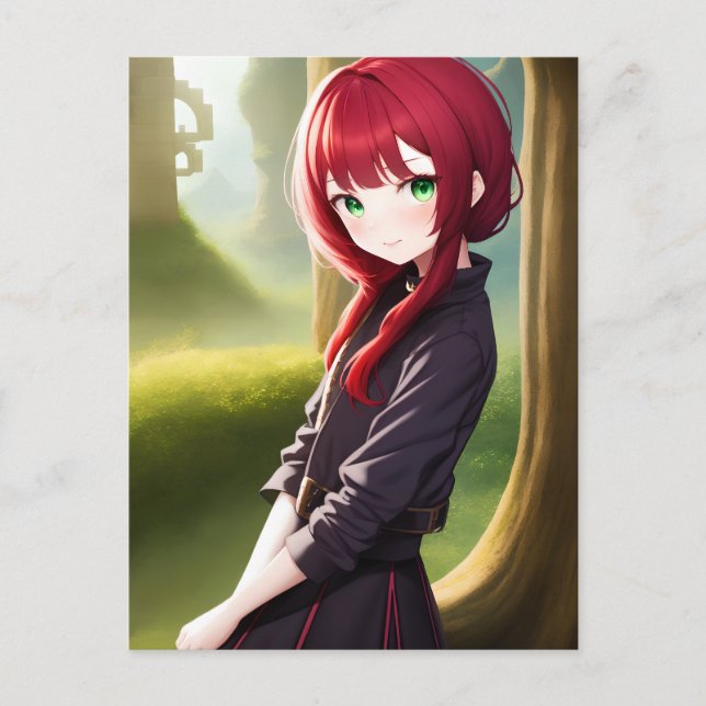 Anime Girl 11 Postkarte (Vorderseite)