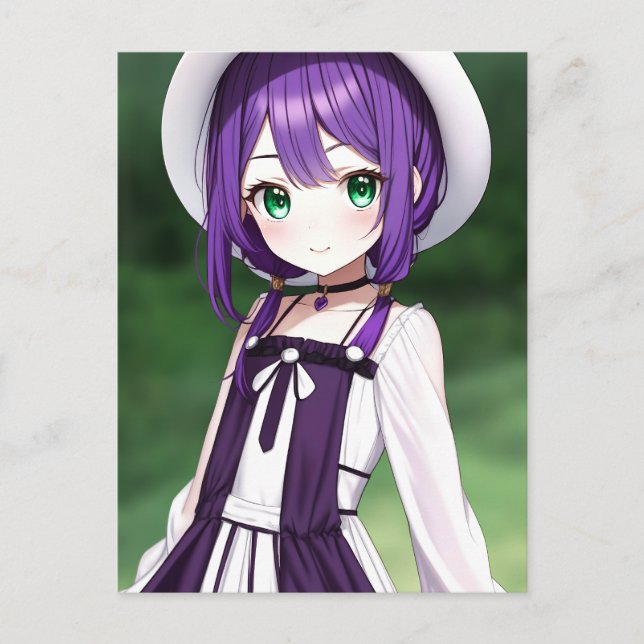 Anime Girl 18 Postkarte (Vorderseite)