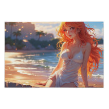 Anime Girl am Strand.