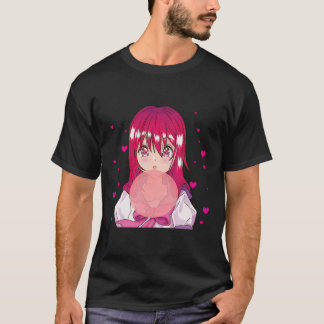 Anime Girl Blflüge Bubble Japanisch Ästhetik Otaku T-Shirt