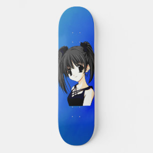 Anime Girl Blue Skateboard