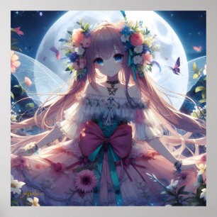 Anime Girl Blume Moon Fairy Poster