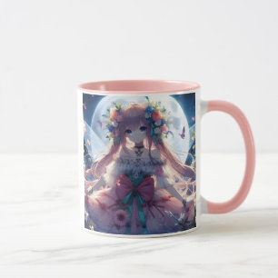 Anime Girl Blume Moon Fairy Tasse