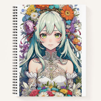 Anime Girl-Blume Notizbuch