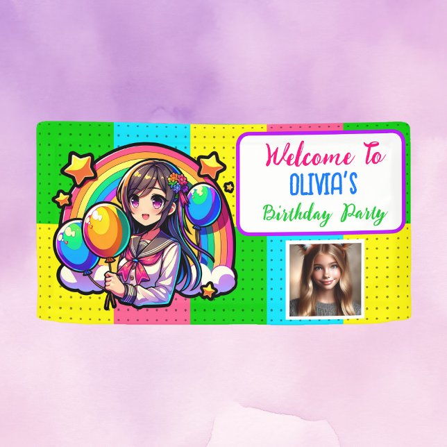 Anime Girl Colorful Pop Banner (Von Creator hochgeladen)