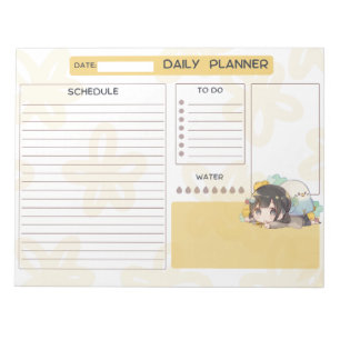 Anime Girl Daily Planer Notepad Notizblock