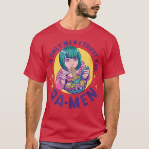 Anime Girl Eating Ramen Men Funny Food T-Shirt
