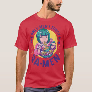 Anime Girl Eating Ramen Men Funny Food T-Shirt