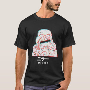 Anime Girl Error Glitch Aesthetic Japanisch Manga  T-Shirt