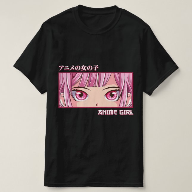 Anime Girl Eyes Japanisch Japan Kunstästhesie Anim T-Shirt (Design vorne)