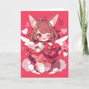 Anime Girl Funny Kawaii Liebe Feiertagskarte