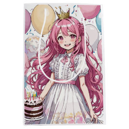 Anime Girl Geburtstag Mittlere Geschenktasche Mittlere Geschenktüte