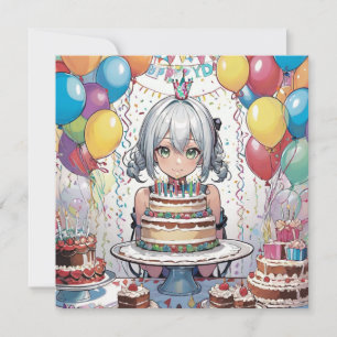Anime Girl Geburtstagskarte