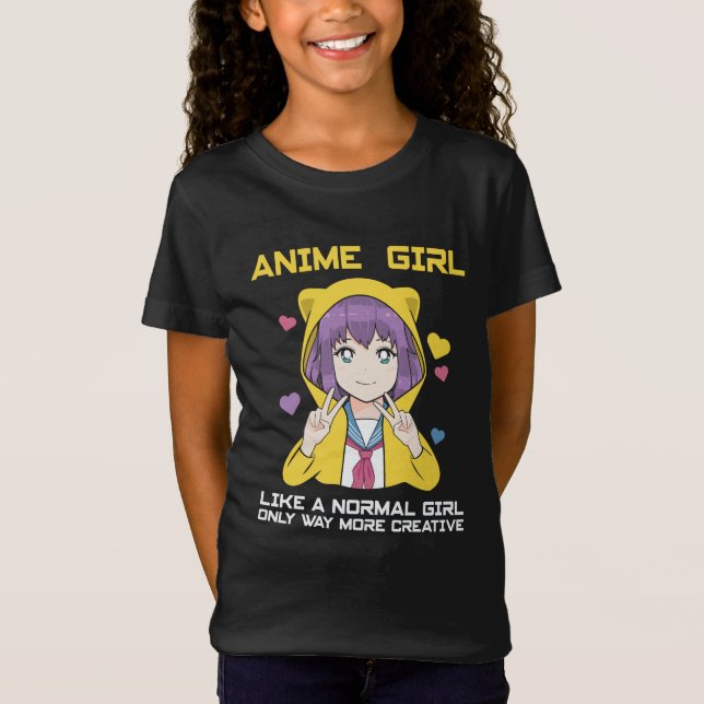 Anime Girl Graphic T-Shirt (Vorderseite)