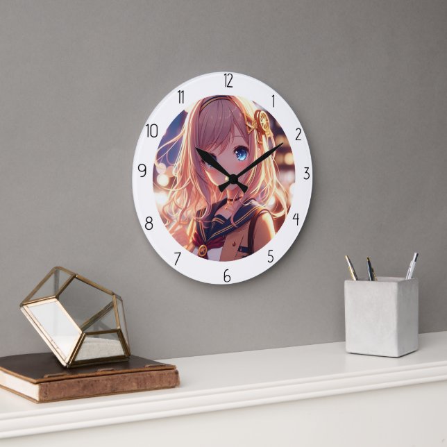 ANIME GIRL GROßE WANDUHR (Büro)