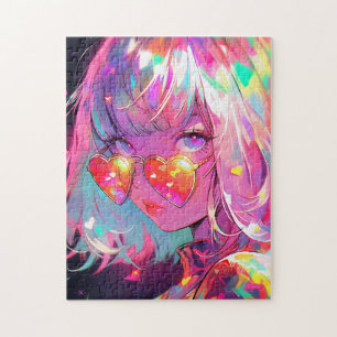 Anime Girl Hearts Puzzle