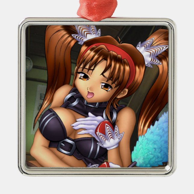 Anime Girl - Honey Silbernes Ornament (Vorne)
