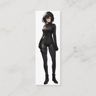 Anime Girl in Bodysuit Mini Visitenkarte