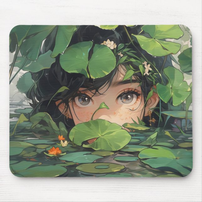 Anime Girl in Pond Mousepad (Vorne)