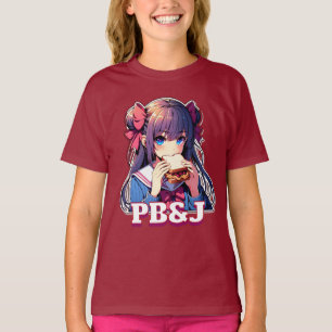 Anime Girl isst ein PB&J Sandwich T-Shirt