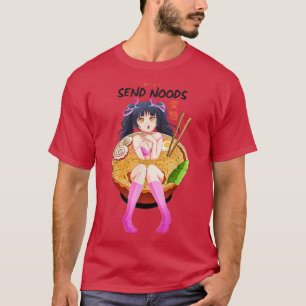 Anime Girl Japanisch - Send Noods Ramen Noodle Bow T-Shirt