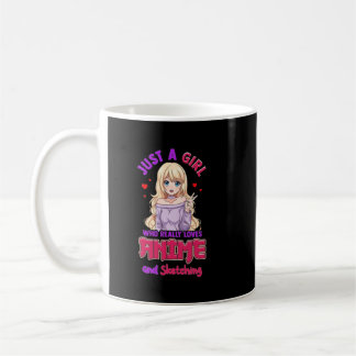 Anime Girl Just A Girl Lieben Anime und Sketchi Kaffeetasse