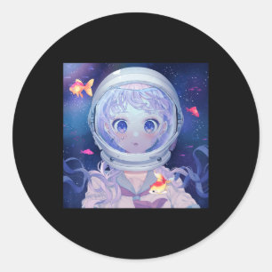 Anime Girl Kawaii Ästhetisch Japanisch Otaku Runder Aufkleber