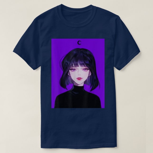 Anime Girl Kawaii Gothic Waifu Aesthetic Japanese  T-Shirt (Design vorne)