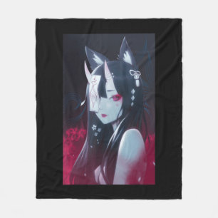Anime Girl Kawaii Waifu Ästhetik Japanisch Manga O Fleecedecke