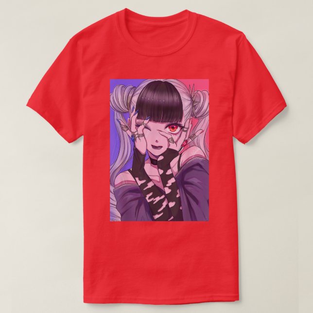 Anime Girl Kawaii Waifu Ästhetik Japanisch Otaku 1 T-Shirt (Design vorne)