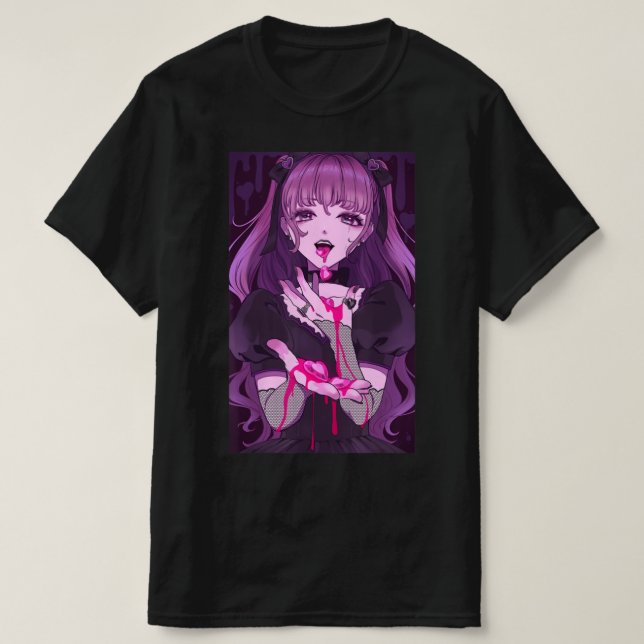 Anime Girl Kawaii Waifu Ästhetik Japanisch Otaku 8 T-Shirt (Design vorne)