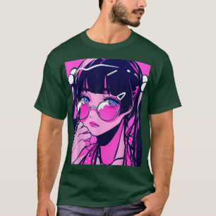 Anime Girl Kawaii Waifu Pink Ästhetik Japanischer  T-Shirt